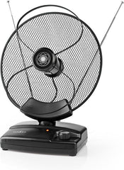 Nedis Binnenantenne - Actief - FM / UHF / VHF - Ontvangstbereik: 0-25 km - LTE700 - Versterking: 36 dB - Versterkingsregelaar - ABS - Zwart •