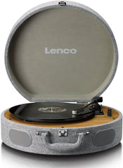 Lenco Retro Platenspeler - Koffer Platenspeler met ingebouwde Speakers - Bluetooth en AT3600L cartridge - LS-66GY - Grijs •