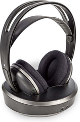 Nedis Draadloze TV-Koptelefoon – Over-Ear – RF – 100 m – 11 uur Batterij – Laadstation – Zilver •
