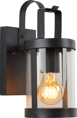 Lucide LINDELO - Wandlamp Binnen/Buiten - 1xE27 - IP23 - Zwart