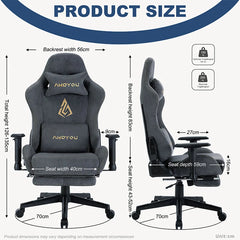 Ergonomische Bureaustoel -  Office Chair - Gamestoel - Volwassenen - Grijs - ANDYOU