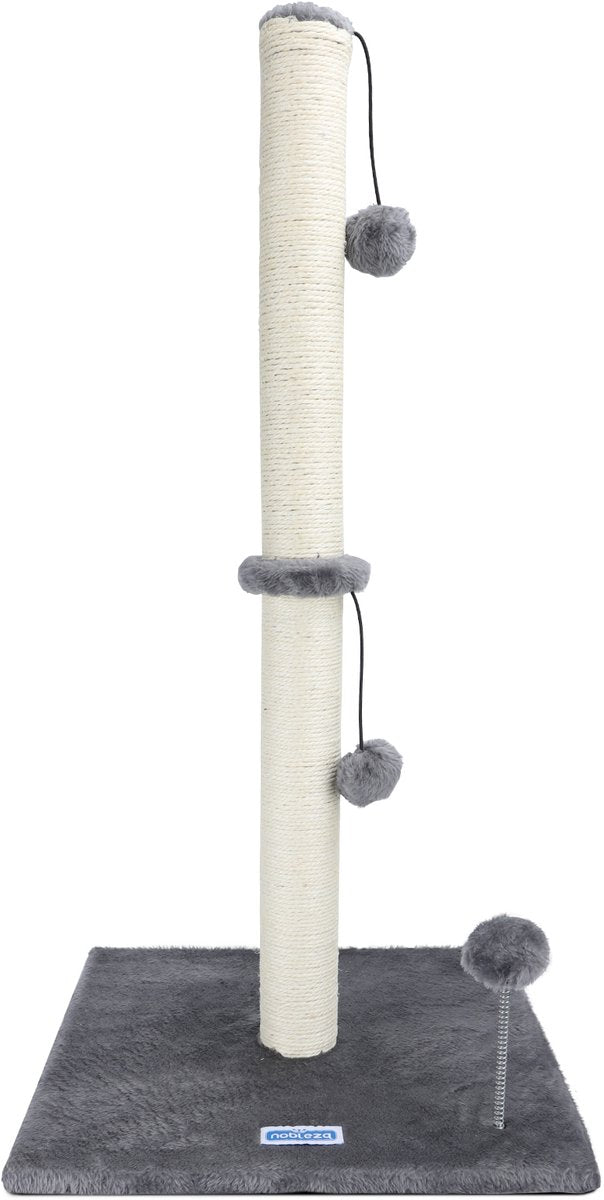 Nobleza Krabpaal met Speelballetje - Krabpaal voor Katten - Kattenspeelgoed - 41x41x80cm - Grijs