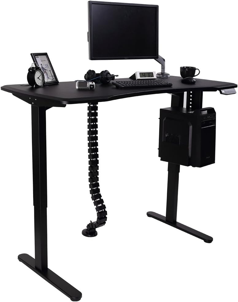 FLEXISPOT Kabelgoot kabelslang 128 cm voor flexibel kabelmanagement op computer en werkplek (zwart)