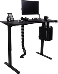 FLEXISPOT Kabelgoot kabelslang 128 cm voor flexibel kabelmanagement op computer en werkplek (zwart)