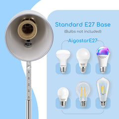 Tafellamp - Bureaulamp - Leeslamp - Zilver - Aigostar