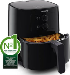 Philips Essential Airfryer heteluchtfriteuse, zwart, 4,1L, Frituren zonder olie, Rapid Air-technologie, HomeID-app, tijd- en temperatuurregeling (HD9200/90)