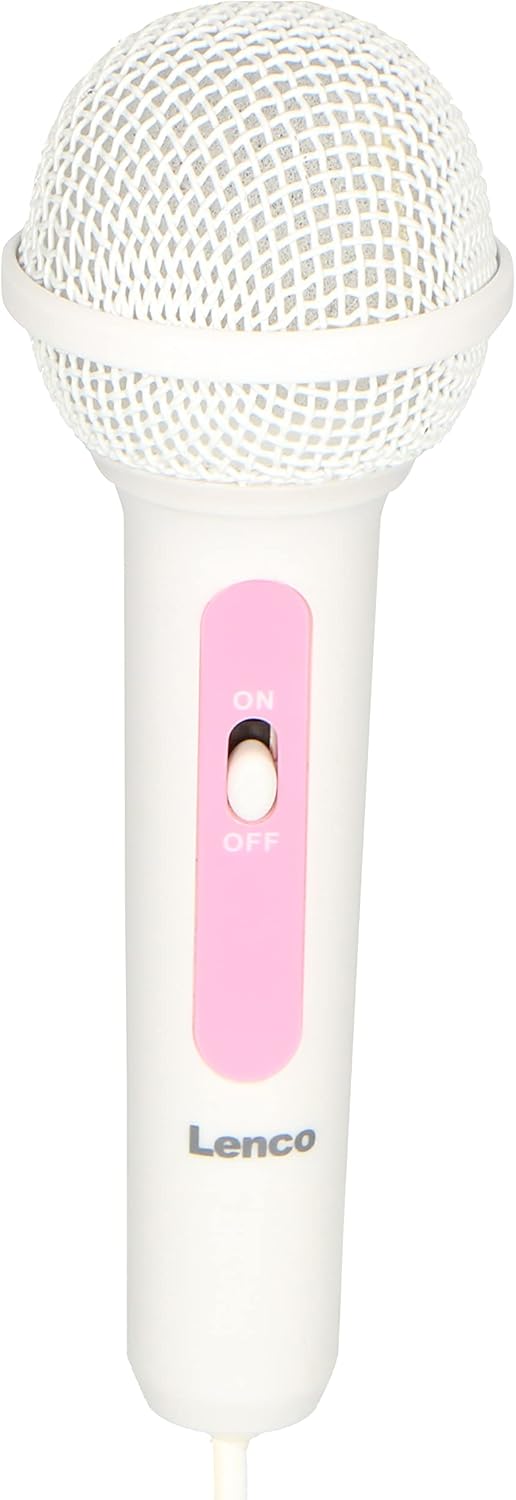Lenco SCD-650PK - Draagbare radio CD speler met karaokemicrofoon en LED - Roze
