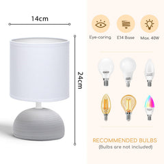 Tafellamp - Bureaulamp - Tafellamp slaapkamer - Keramiek - Aigostar