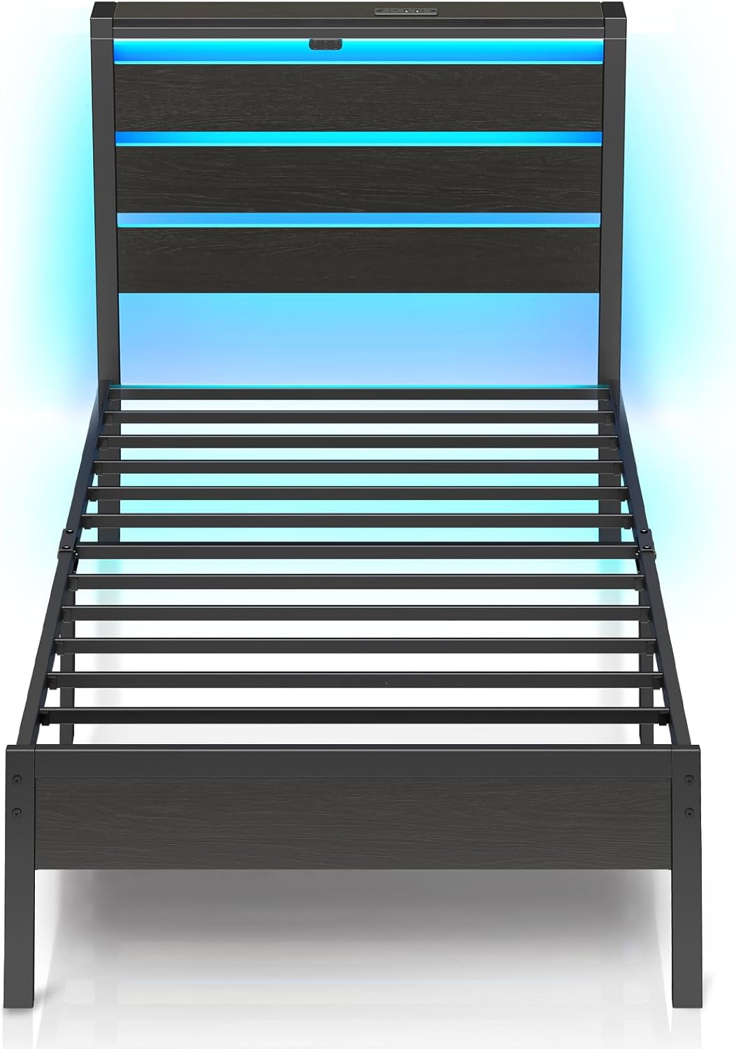 Bedframe met lattenbodem - 90x200 cm - Metaal - Zwart - Rolanstar