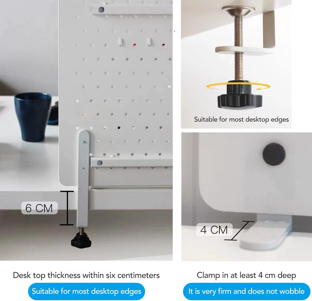 Flexispot Gereedschapswand metalen gatenwand, gatenplaat metaal, met dikte ca. 1,2 mm, gatenwand voor werkplaatsen en werkbanken, desktopgeheugen, knutsel- en decoratieve artikelen (klein: 37x37cm wit)