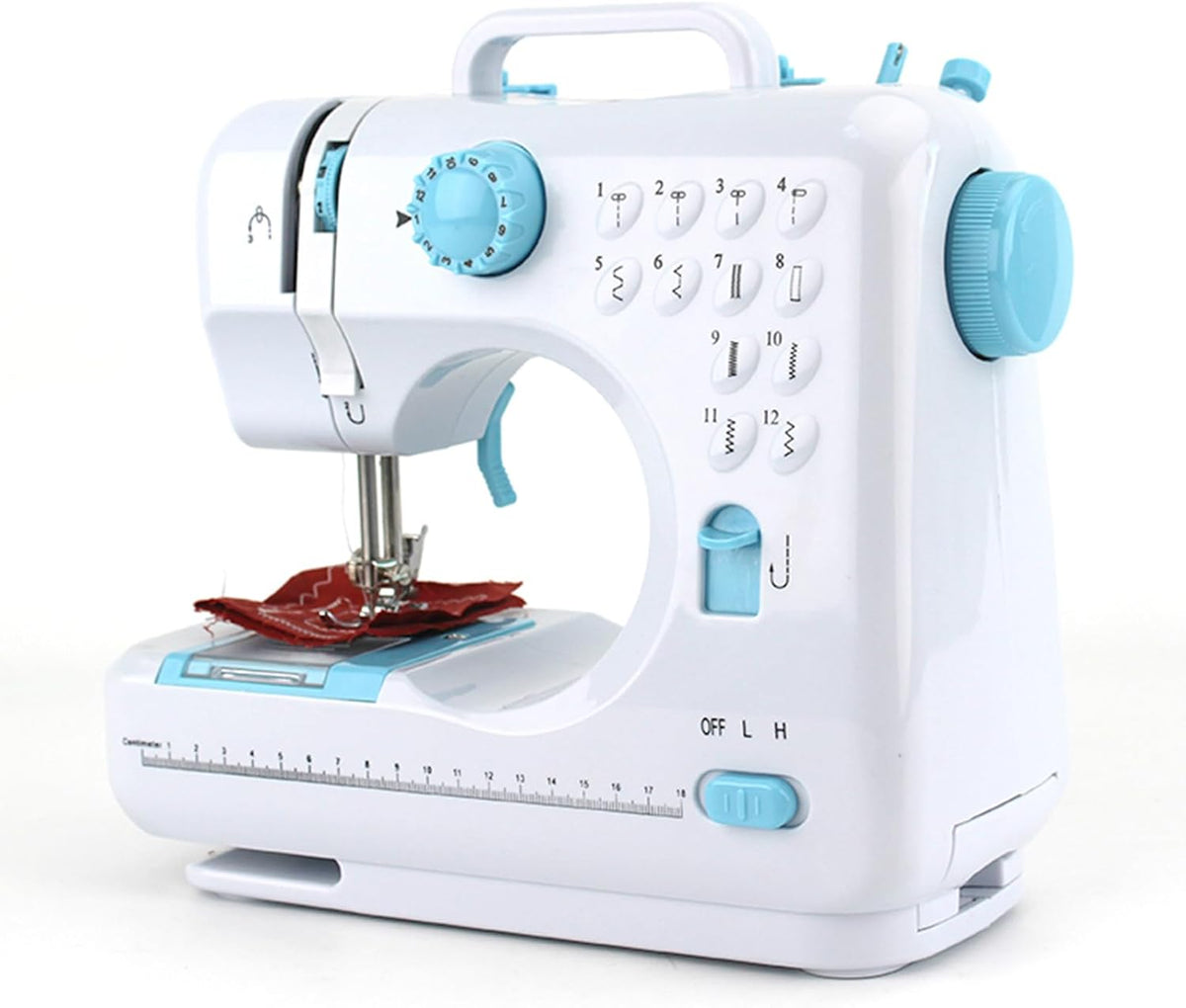 Draagbare Mini-Naaimachine met 12 Steken en Voetpedaal - Elektrische Huishoudelijke Naaimachine met Dubbele Lijnen voor Beginners en Kinderen •