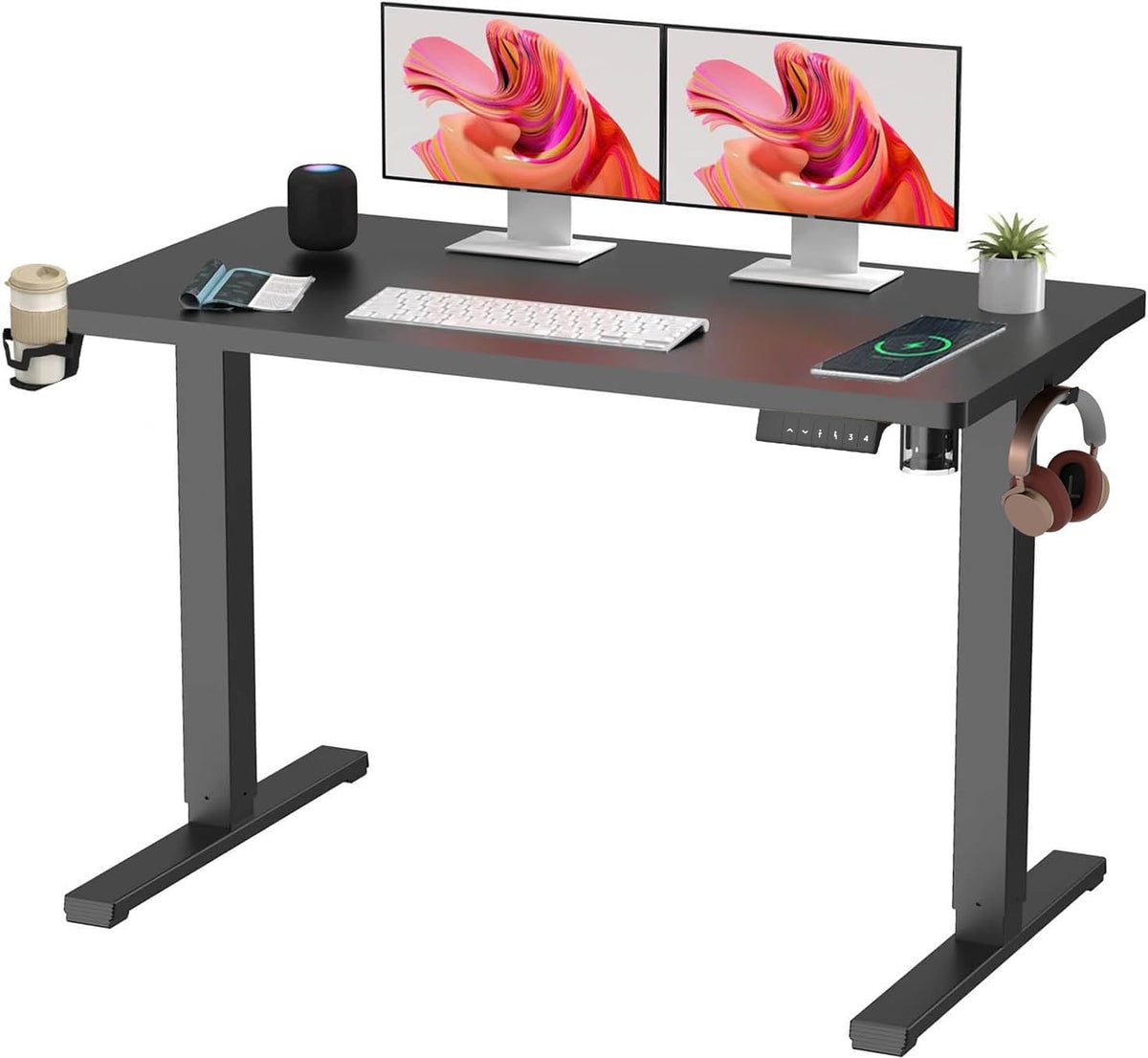 Zit sta bureau - Elektrisch - Verstelbaar - 110 x 60 cm - QS1B - SANODESK