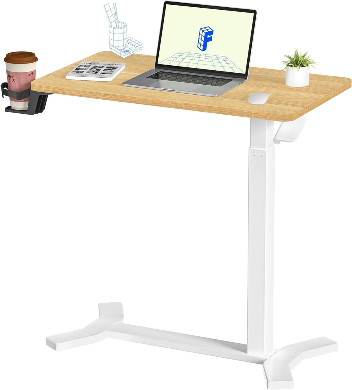 Laptoptafel - Bijzettafel - Verstelbaar - Wit/Bruin - E26 - FLEXISPOT