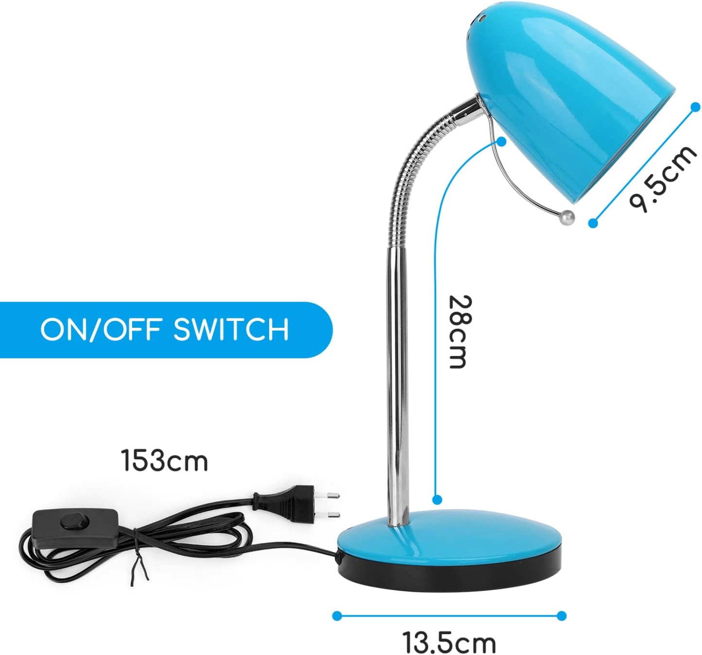 Tafellamp - Bureaulamp - Tafellamp slaapkamer - Blauw - Aigostar