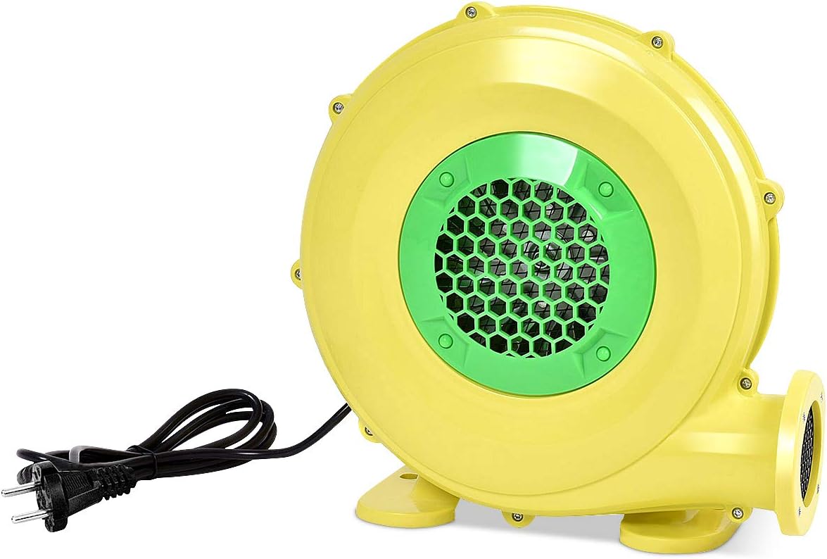 GOPLUS Blazer, luchtventilator, elektrische luchtpomp, ventilator, professionele windmachine van ijzer en PP, geel en groen, 220-240 V/50 Hz (350 W)