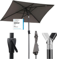 Stokparasol - Parasol - 210x140 cm - Tuinparasol - Taupe - Sekey®