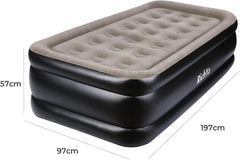RichYa Eenpersoons luchtmatras, 197 × 97 × 57 cm, ingebouwde elektrische pomp, drijvende toplaag, PVC-materiaal, geschikt voor gezinsuitstapjes, kantoor en andere gelegenheden.