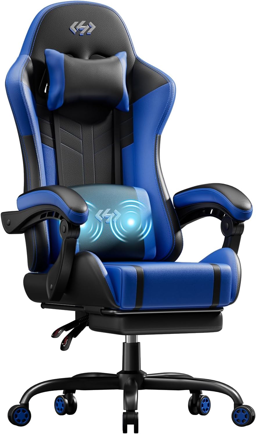 Ergonomische Bureaustoel -  Office Chair - Gamestoel - Volwassenen - Zwart/Blauw - HLDIRECT