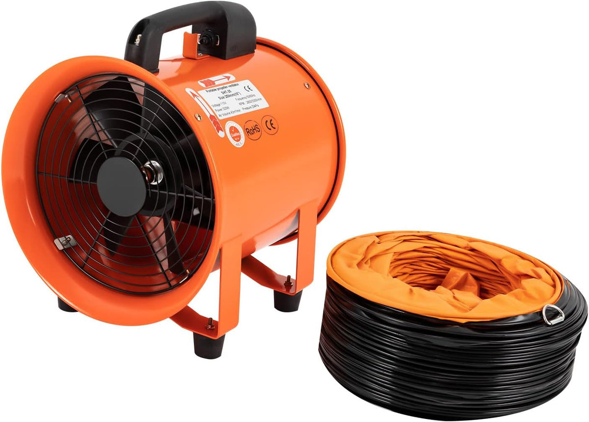 Bouwventilator - Draagbare ventilator - 320W - Oranje