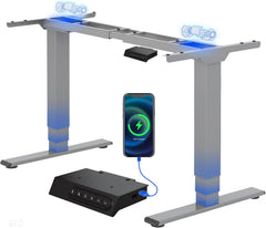 FLEXISPOT EC5 Plus bureau, elektrisch, dubbele motor, 3 snelheden, USB 120 kg, capaciteit: 60-125 cm, 4 opbergvakken, anti-botsing, compatibel met boards van 120-180 cm