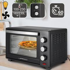 Mini oven - Vrijstaand - 30 Liter - 1600W - Zwart - Jago®
