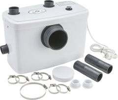 AREBOS Klein pompsysteem, fecaliënpomp, huishoudpomp, 600 W, 3 toevoeren voor toilet, douche en wastafel, GS-getest.