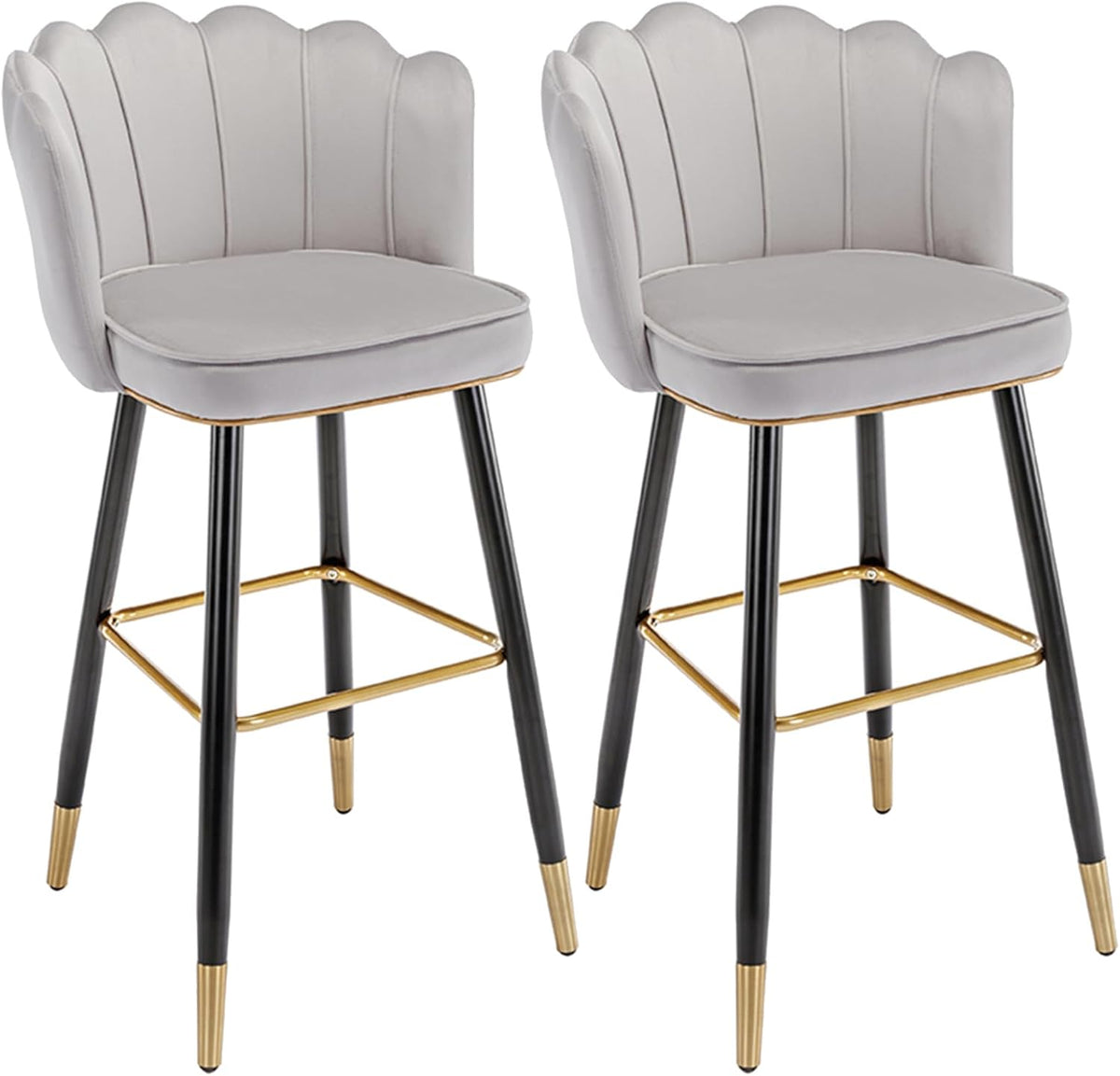 Barkrukken set van 2 - Barstoel met rugleuning - Barkruk - Barstoelen - Grijs - Wahson