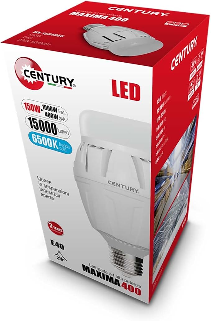 CENTURY MX/1504065 - Maxima 400 - LAMPADA HIPOWER - 150W - E40 •