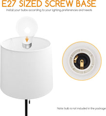 Vloerlamp - Staande lamp - 145 cm - Wit - Aigostar •