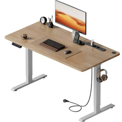 Zit sta bureau - Elektrisch - Verstelbaar - 140x60 cm - Esdoorn - HLFURNIEU
