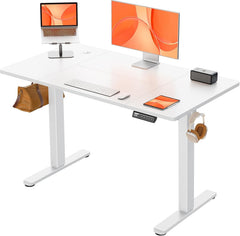 ErGear Elektrisch in hoogte verstelbaar bureau, 120 x 60 cm, in hoogte verstelbaar met 4 geheugenfuncties, gamingtafel met vierdelig tafelblad