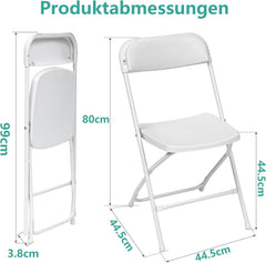 Klapstoelen - Vouwstoelen - Set van 6 - Eettafelstoelen - Wit - Asdsed