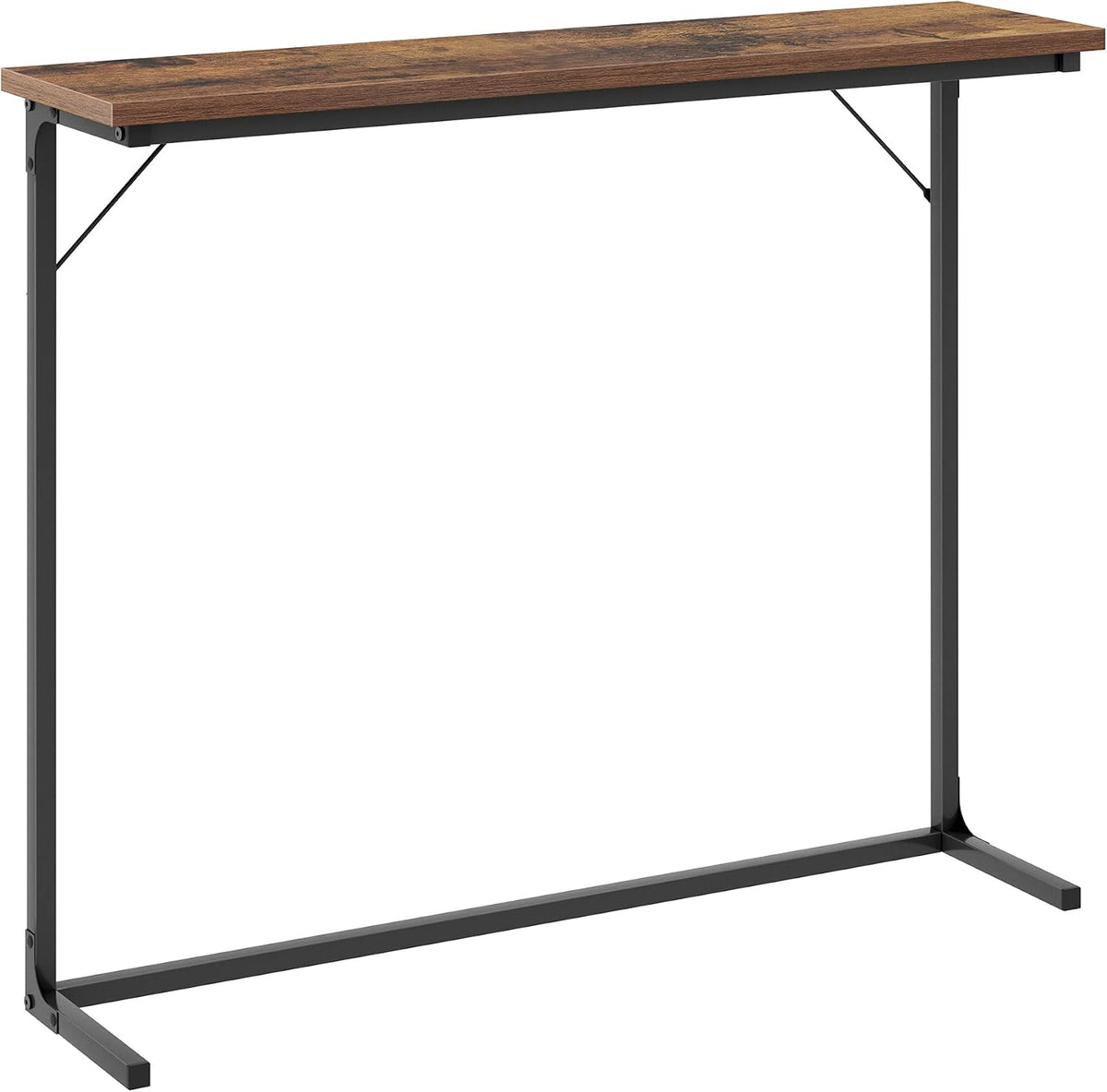 Hzuaneri 01201BCT Consoletafel, smalle banktafel, entreetafel, accenttafel, industrieel, eenvoudige montage, voor woonkamer, entree, 24 x 80 x 100 cm, rustiek bruin en zwart