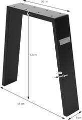 Tafelpoten salontafel - Metaal - 44x42 cm - Zwart - ML-Design