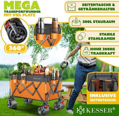 KESSER® Bolderkar - Opvouwbaar - Bolderwagen - Oranje