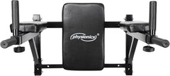 Physionics® Dip-station - voor wandmontage, 4 antislip handgrepen, verstelbaar, met bekleding van kunstleer - dipstangen, rugtrainer, buiktrainer