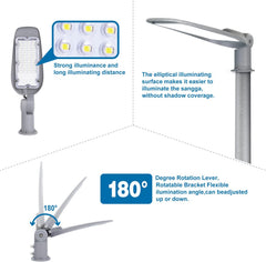 Straatverlichting - Straatlamp - LED - 50W - Grijs - Aigostar