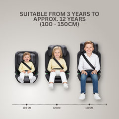 Jovikids Leon autostoel met hoge rugleuning en ISOFIX-bevestiging, i-Size E4 R129 Geschikt voor kinderen van 100-150 cm (ongeveer 3 tot 12 jaar)