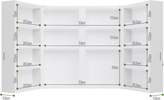 Jago Afsluitbare XXL Medicijnkast - Staal - 53x53x20 cm - Wit
