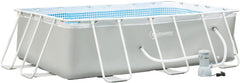 Zwembad met filterpomp - 340x215x80 cm - Lichtgrijs - Outsunny