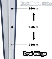 FIVMEN Vouwpaviljoen 3 x 3 m met zijpanelen en ramen en draagtas, polyester, uv-bescherming, partytent, waterdicht, winddicht, outdoortent, type B (antraciet)