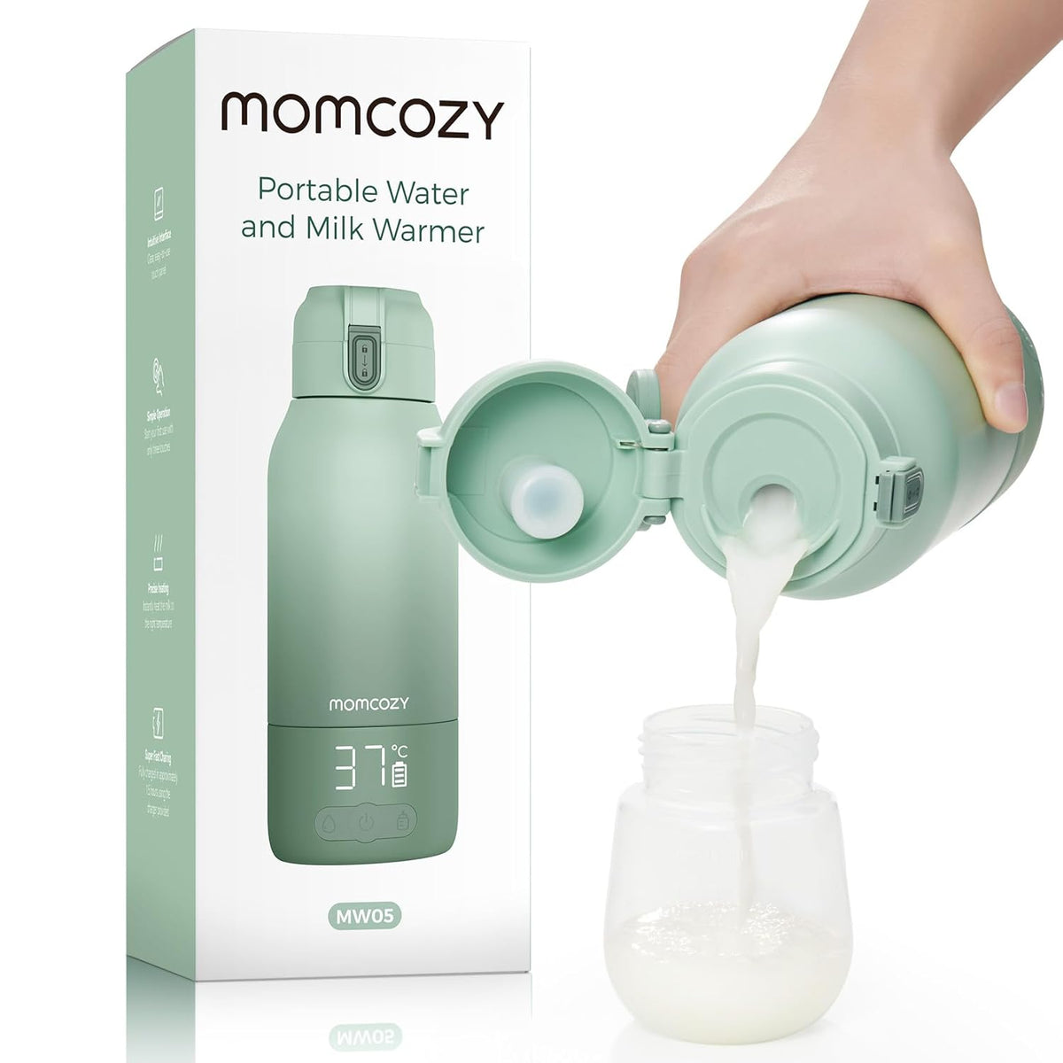 Flessenwarmer onderweg - Draagbare flessenwarmer - Flesverwarmer - 500 ml - Momcozy