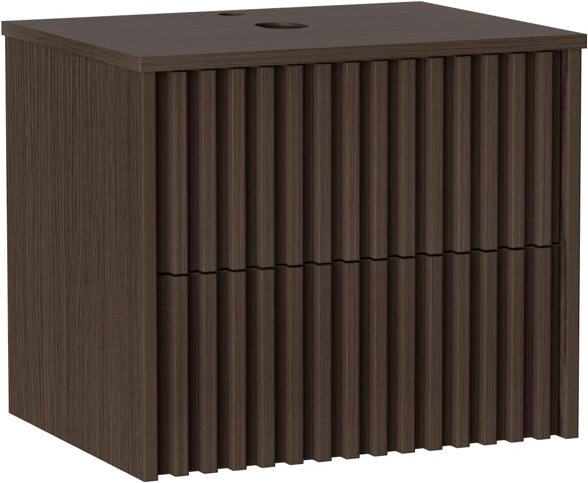 UEV Wastafelonderkast voor gastentoilet/kleine badkamer, wastafel klein 61 cm, badkamerkast, badkamerkast, wastafelonderkast hangend, wastafelonderkast met voldoende opbergruimte, ruimtebesparend