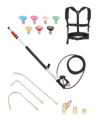 VEVOR Hogedrukreiniger telescopische toverstaf, 6,4 m, 4000 psi, telescopische sproeikop met powerwasher verlengstangen, gootreiniger, draaibare koppeling, 7 sproeikoppen en verstelbaar