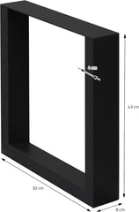 Tafelpoten salontafel - Metaal - 30x43 cm - Zwart - ECD Germany •