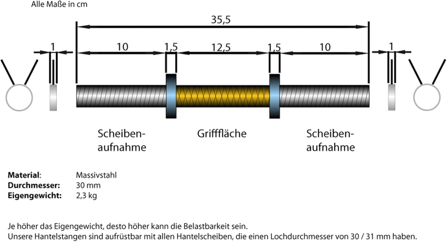 Halterschijven - Halterset- 30 mm - Gietijzer - 10 kg - ScSPORTS®