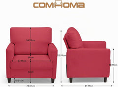 Fauteuil met armleuning - Relaxfauteuil - Relaxstoel -Rood - COMHOMA