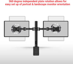 Monitor arm - 2 schermen - Draai, Kantel en Zwenkbaar - Zwart - D1D - Fleximounts