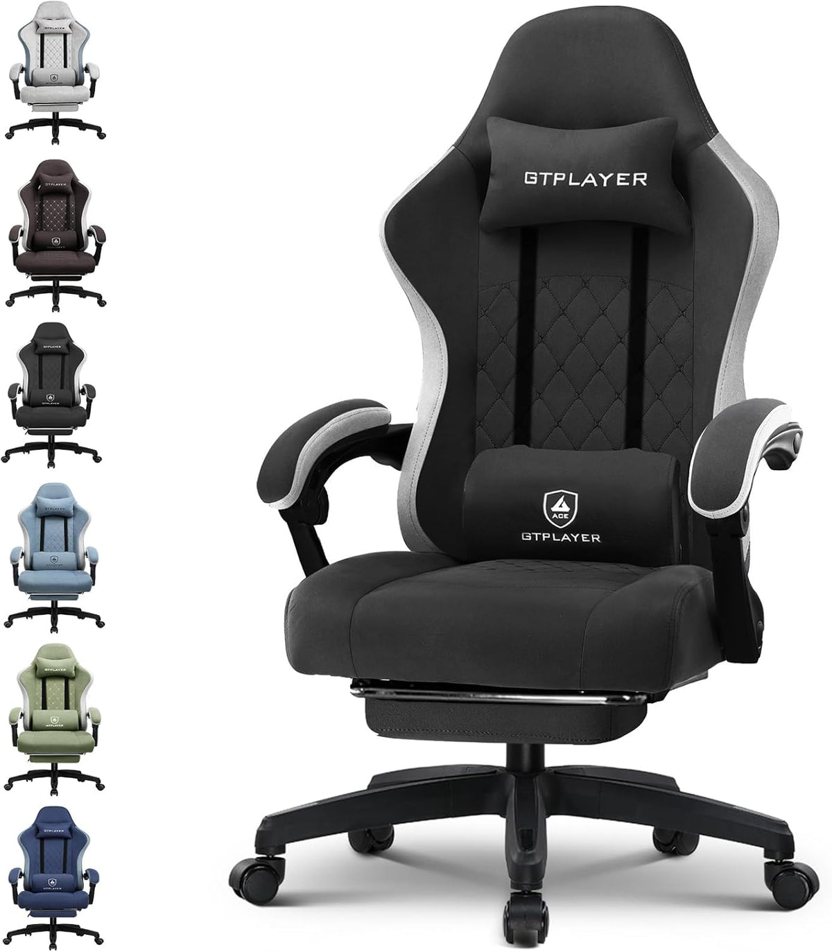 Ergonomische Bureaustoel -  Office Chair - Gamestoel - Volwassenen - Lichtzwart - GTPLAYER