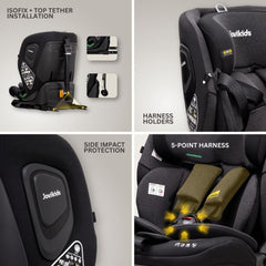 Autostoel - Isofix Autostoeltje - 1-12 jaar - Zwart - Jovikids